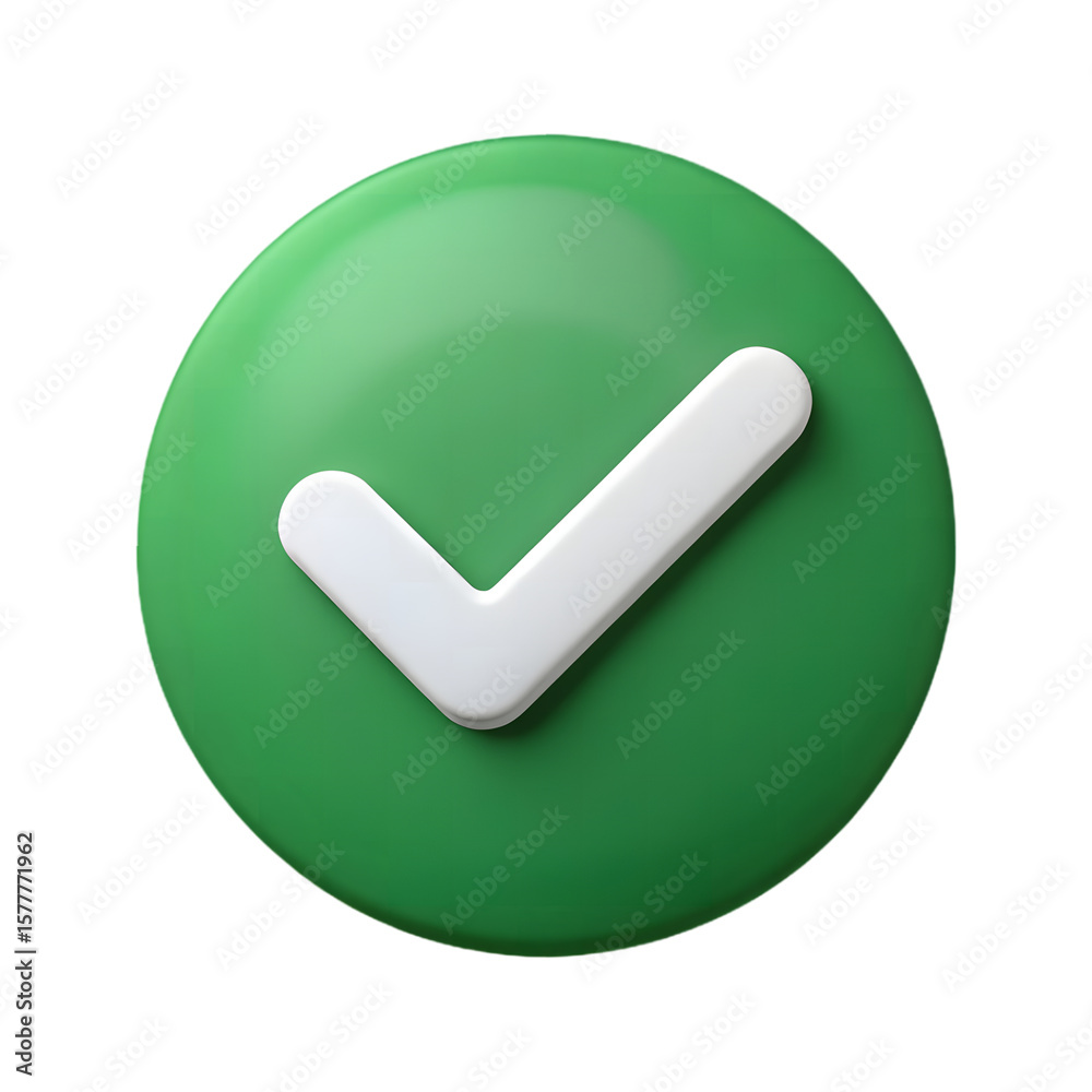3D check mark icon on transparent background 3D check mark icon on transparent background