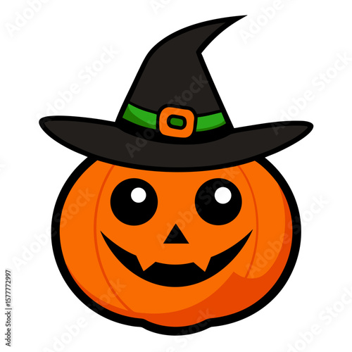 halloween pumpkin with hat