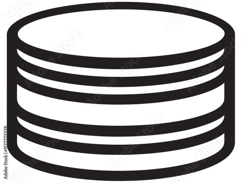 Database Icon with Clean Minimalist Lines