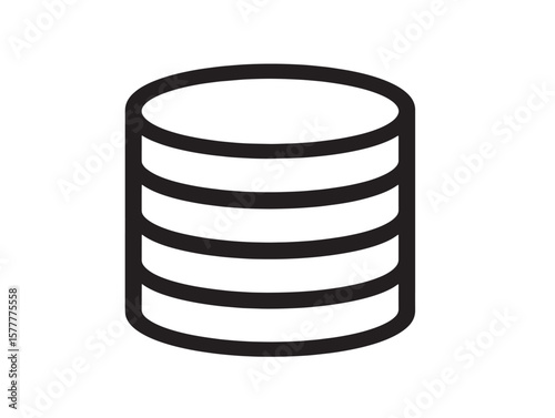 Sleek Vector Database Icon in Line Style