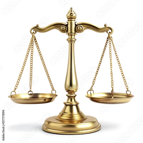 Scales of justice isolated on white background