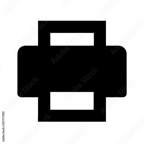 Printer Silhouette Office Equipment Black White Minimalist Business Vector