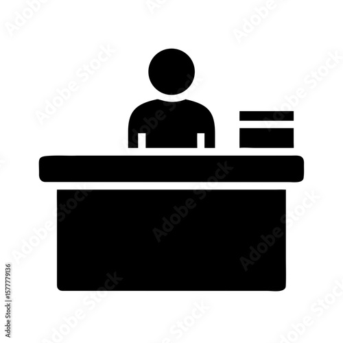 Reception Desk Silhouette Hotel Lobby Office Front Desk
