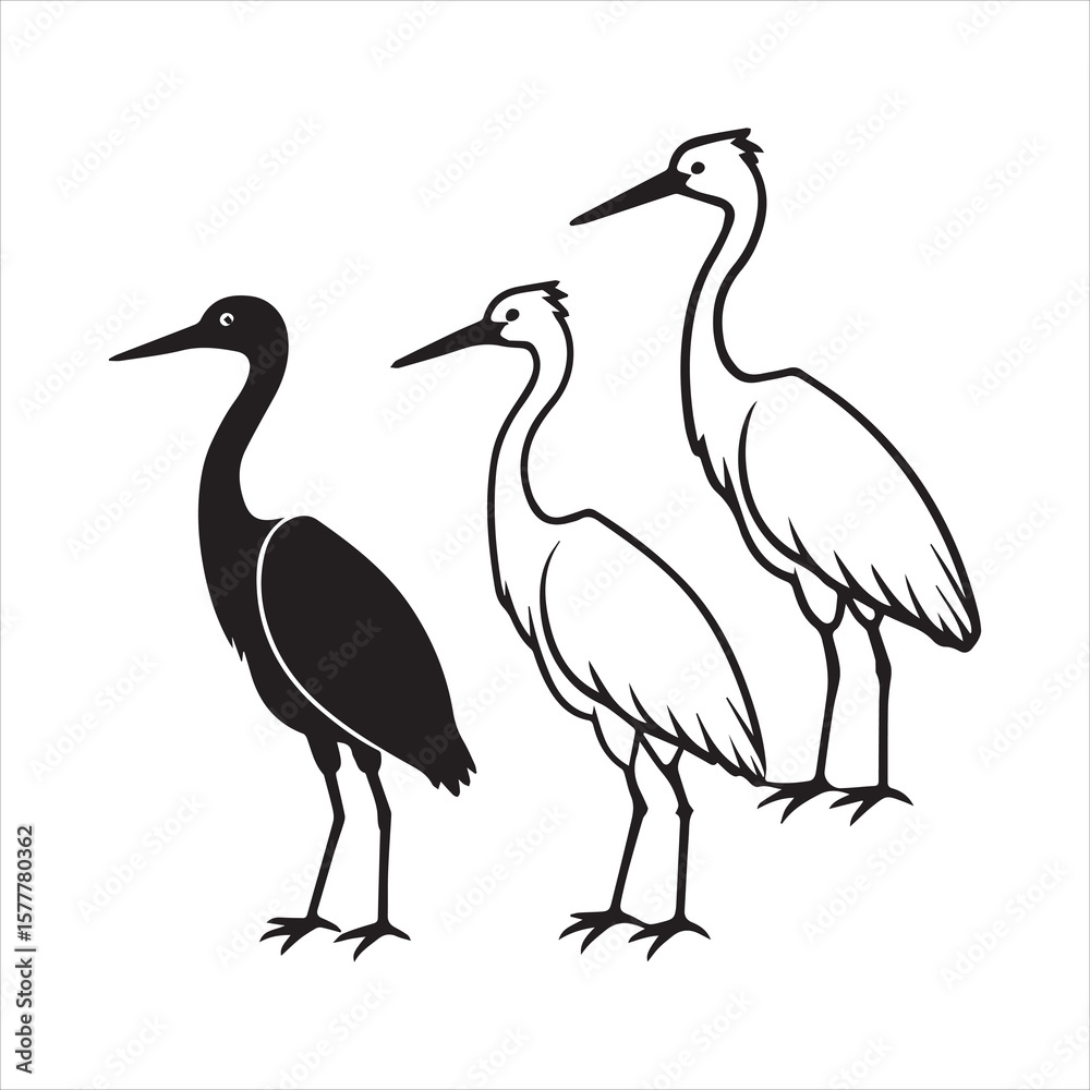 Obraz premium Little egret icon vector art