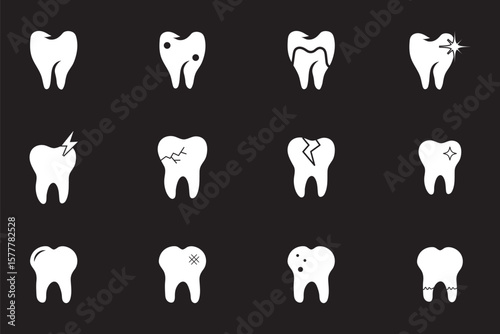 Tooth icon. Dental clinic logo. Human teeth vector illustration. Blue dentistry logotype. Oral hygiene concept. Dentist sign. Molar tooth enamel symbol. Simple tooth pictogram design.