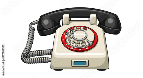 Retro telephone isolated.