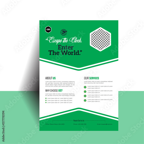 Travel Flyer Template – Escape the Clock, Enter the World