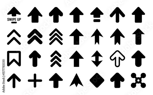 Free Download Set of Swipe Up Arrows – Black Upward Direction Icons for Scroll Prompts, Social Media, Business Infographics, and Web Interface Elements

 - GFXLoad