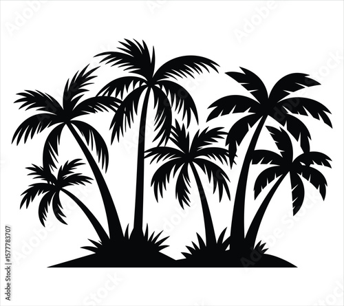 Palm Tree Silhouette Clipart Bundle