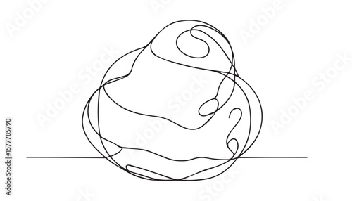 Continuous one single minimal line drawing Potatoes