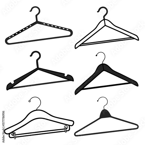 Assorted black clothing hangers garment hangers black hangers