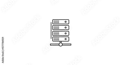 Illustration of a server rack with multiple tiers in a simple design