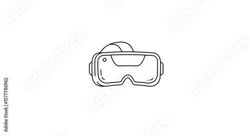 Illustration of a vr headset with a strap in a simple outlined style