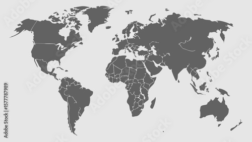 World map vector illustration full earth geography continents countries global travel atlas graphic design resource