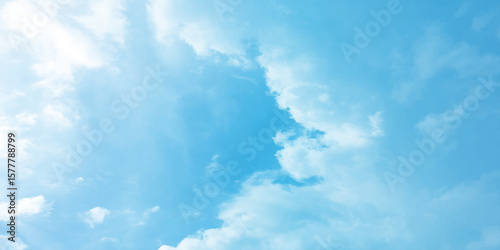 Blue sky, sun, clouds. A peaceful moment with underlying complexity. A reflection of the sky on thin clouds. Hidden emotions beneath a bright exterior like feeling melancholic on a good day background