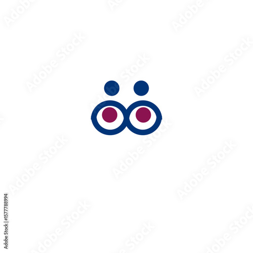Abstract Icon Featuring Eyes on a Minimalist Background