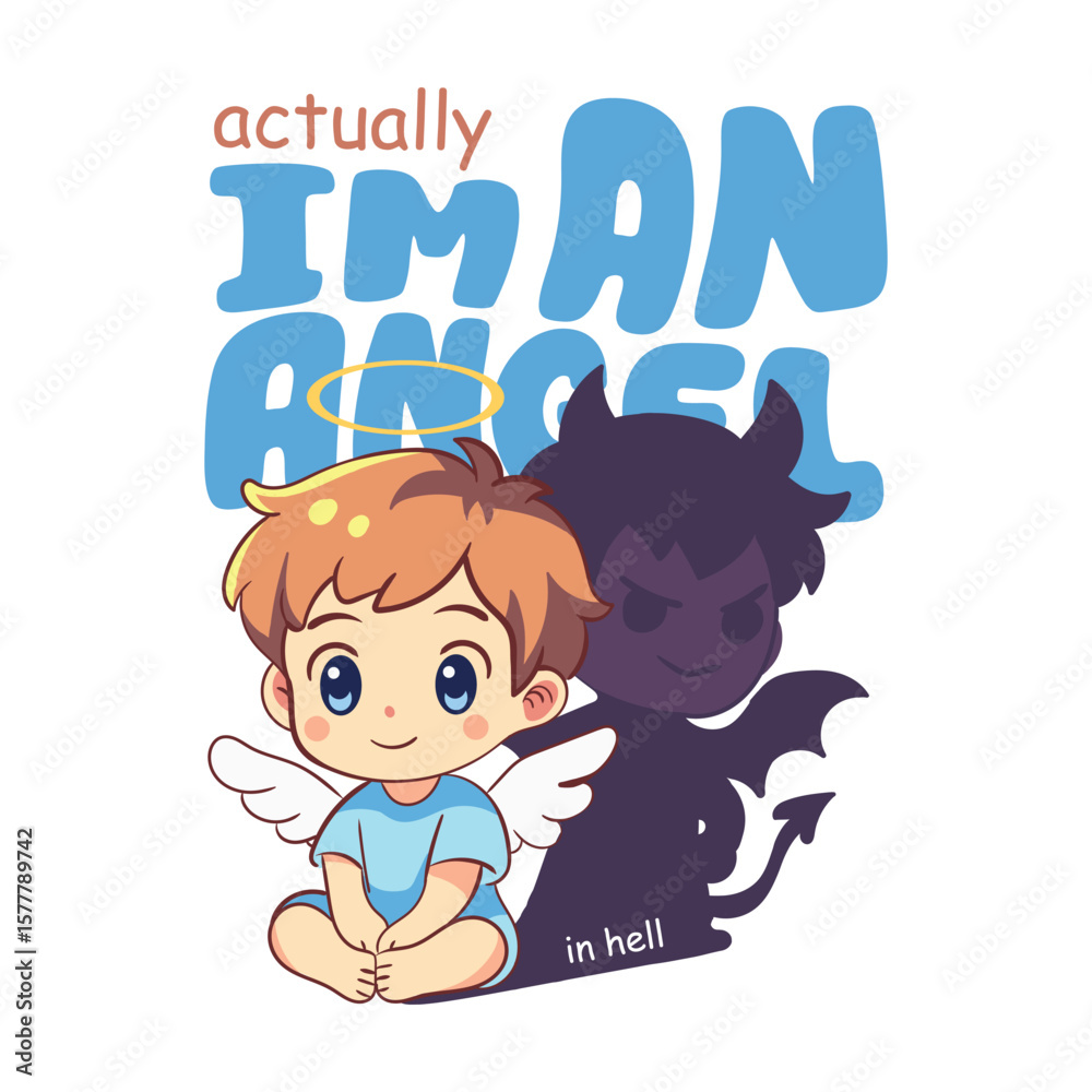 Actually I Am an Angel in Hell Karakter Dua Sisi Cute Cartoon with Sweet and Devilish Mood
