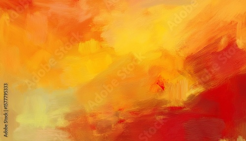 abstract modern painting dry brush painted paper canvas wall textured background in yellow orange and red tones