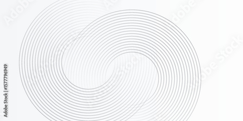 Abstract white glowing geometric lines on gray background. Modern shiny blue circle lines pattern. Futuristic technology concept nice art light modern simple