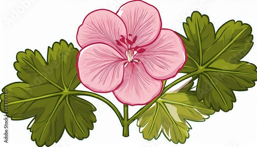 balmy geranium flower isolated on white background balmy geranium flower isolated on white background