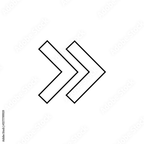 Clean, modern graphic of two overlapping right-pointing arrows.