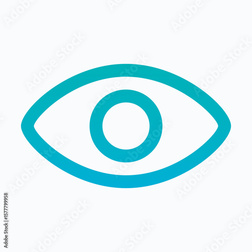Eye Lineal Gradient Icon For User Interface, Isolated Vector Icon. 