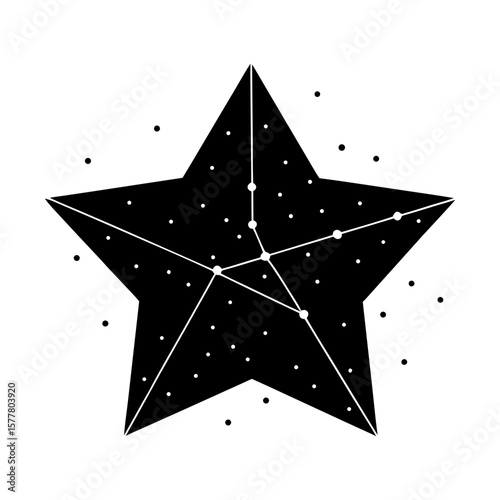 Star constellation celestial astronomy graphic vector design silhouette