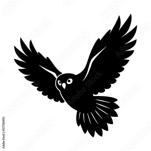 Soaring owl vector graphic flying nocturnal bird illustration silhouette