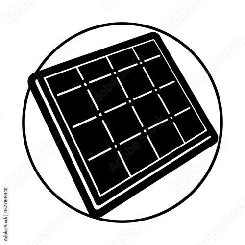 Solar panel energy renewable power cell electricity resource grid silhouette