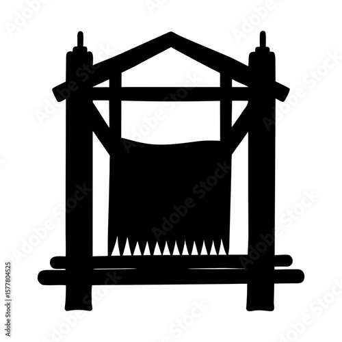 Guillotine silhouette execution device justice punishment tool