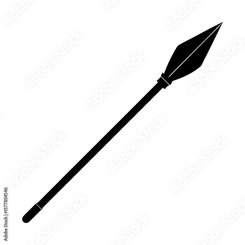 Spear weapon sharp hunting ancient medieval warrior equipment silhouette