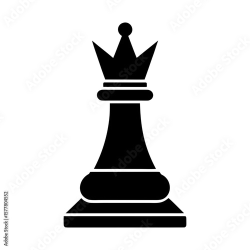 Queen chess piece strategy game competition vector graphic art silhouette