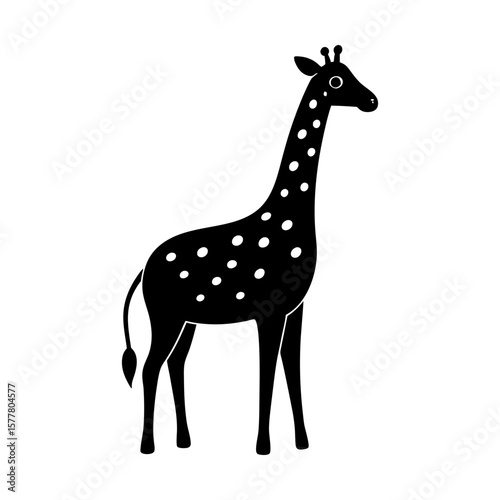 Giraffe safari animal zoo wildlife illustration silhouette art