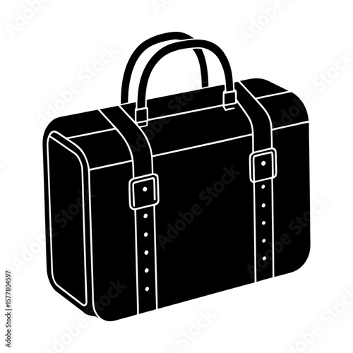 Vintage style travel suitcase luggage baggage vector graphic silhouette