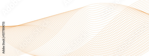 Golden smoke curve on white or transparent background  Modern flowing wavy lines. Futuristic technology concept. Suit for banner, poster, cover, brochure, flyer