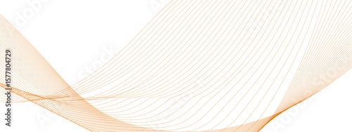 Golden smoke curve on white or transparent background  Modern flowing wavy lines. Futuristic technology concept. Suit for banner, poster, cover, brochure, flyer