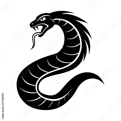 Venomous serpent reptile viper cobra snake animal wildlife art silhouette