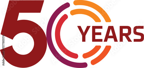 Celebrate years anniversary logo design vector template fifty years anniversary celebration number fifty