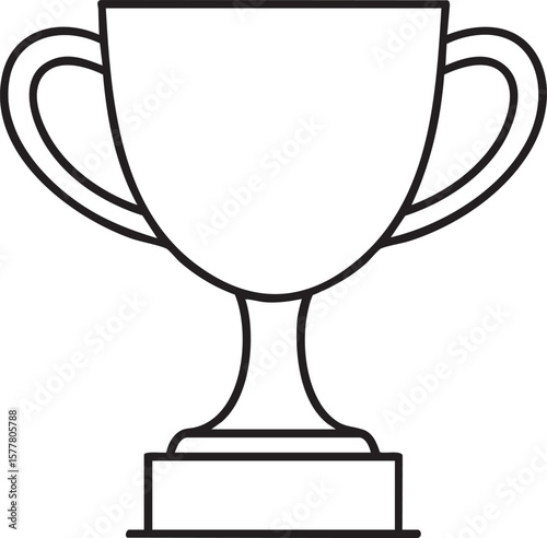 Simple Line Art Illustration of a Trophy Cup Symbolizing Achievement and Victory on a White Background