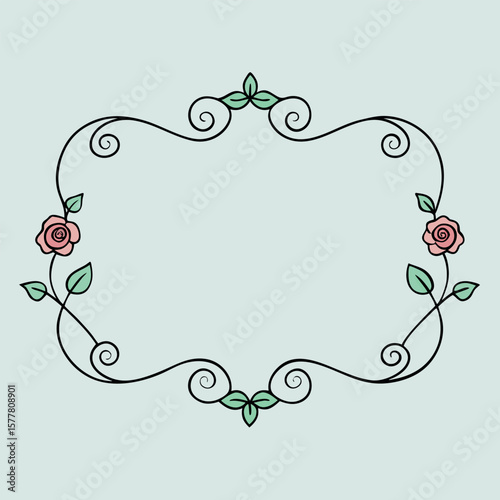Wallpaper Mural Intricate symmetrical floral design for elegant decor Line Art Vector Illustration Torontodigital.ca
