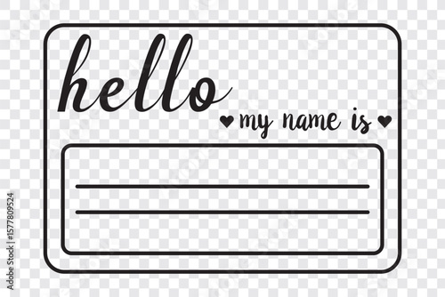 Hello, my name is introduction red flat label. Hello my name is sticker tag vector. Hello my name is card, Label sticker, introduce badge welcome.