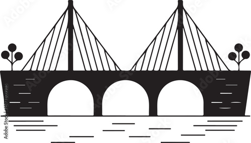 Golden Gate style

Old stone bridge

Modern suspension bridge

Bridge with city skyline background