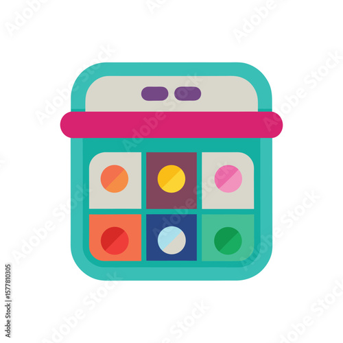 Pill Organizer Illustration Weekly Medication Reminder on White Background