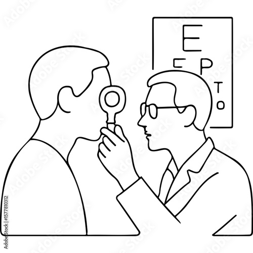 Man undergoing eye exam by an optometrist for World Sight Day  