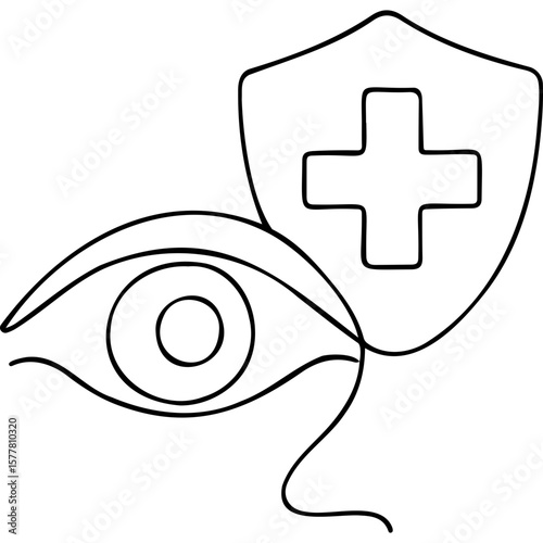 Eye care symbol with shield representing health protection for World Sight Day  