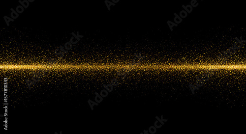 Gold particles stream across a black background.