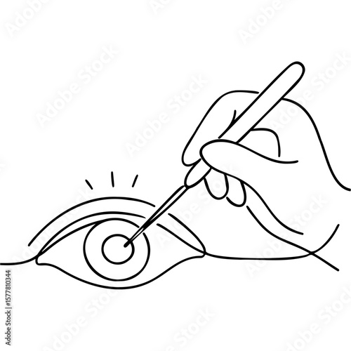 Hand performing eye surgery on a patient for World Sight Day  