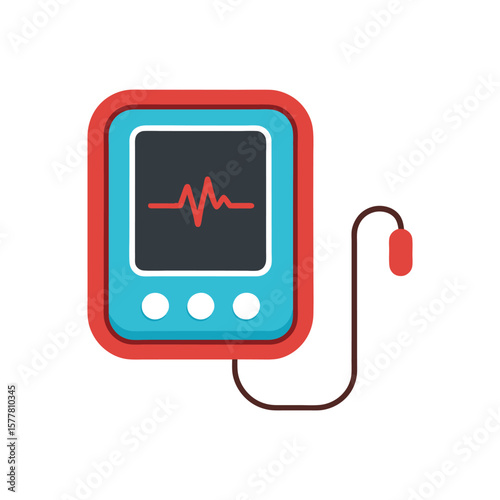 Pulse Oximeter Illustration on White Background Medical Device Vector Graphic