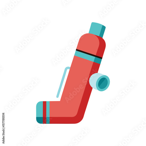 Inhaler Vector Illustration for Respiratory Health on White Background