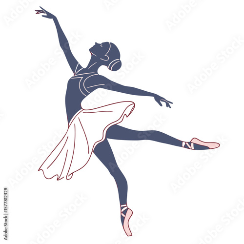 simple ballerina silhouette elegant ballet pose
